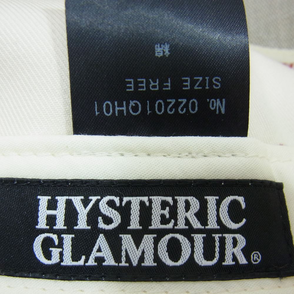 HYSTERIC GLAMOUR ヒステリックグラマー 02201QH01 SOUND＆VISION 刺繍 キャップ オフホワイト系 FREE【中古】