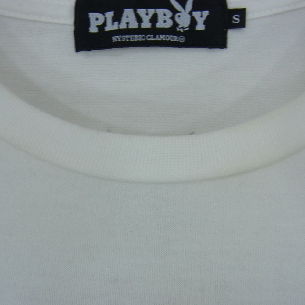 HYSTERIC GLAMOUR ヒステリックグラマー 1261CT03 × PLAYBOY プレイボーイ LIP TEE リップ プリント Tシャツ ホワイト系 S【中古】