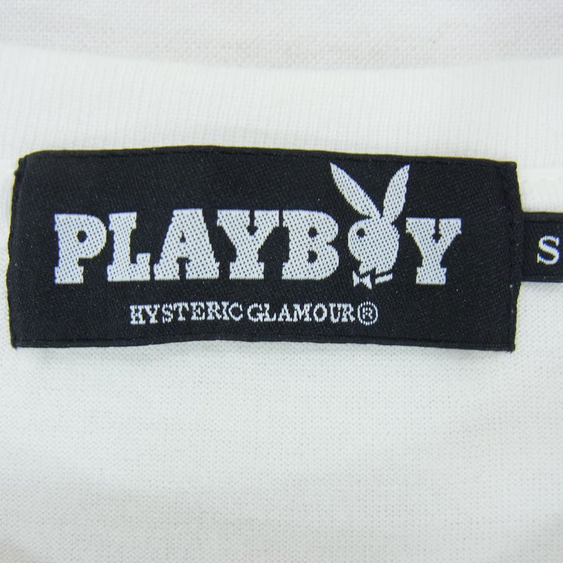 HYSTERIC GLAMOUR ヒステリックグラマー 1261CT03 × PLAYBOY プレイボーイ LIP TEE リップ プリント Tシャツ ホワイト系 S【中古】