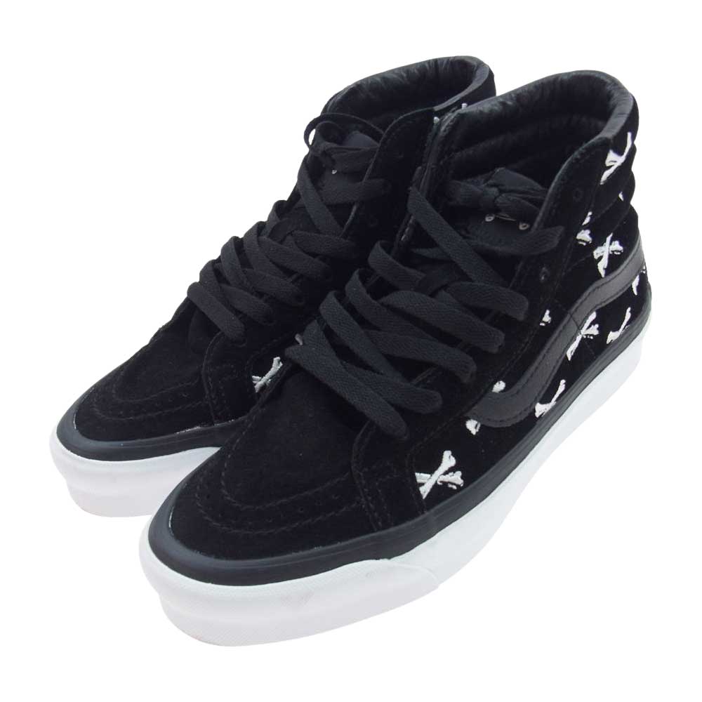 WTAPS ダブルタップス 202BWVND-FWW01S × VANS バンズ SK8-HI スケートハイ スケハイ ボーン 刺繍 ハイカット スニーカー ブラック系 23.5cm【美品】【中古】