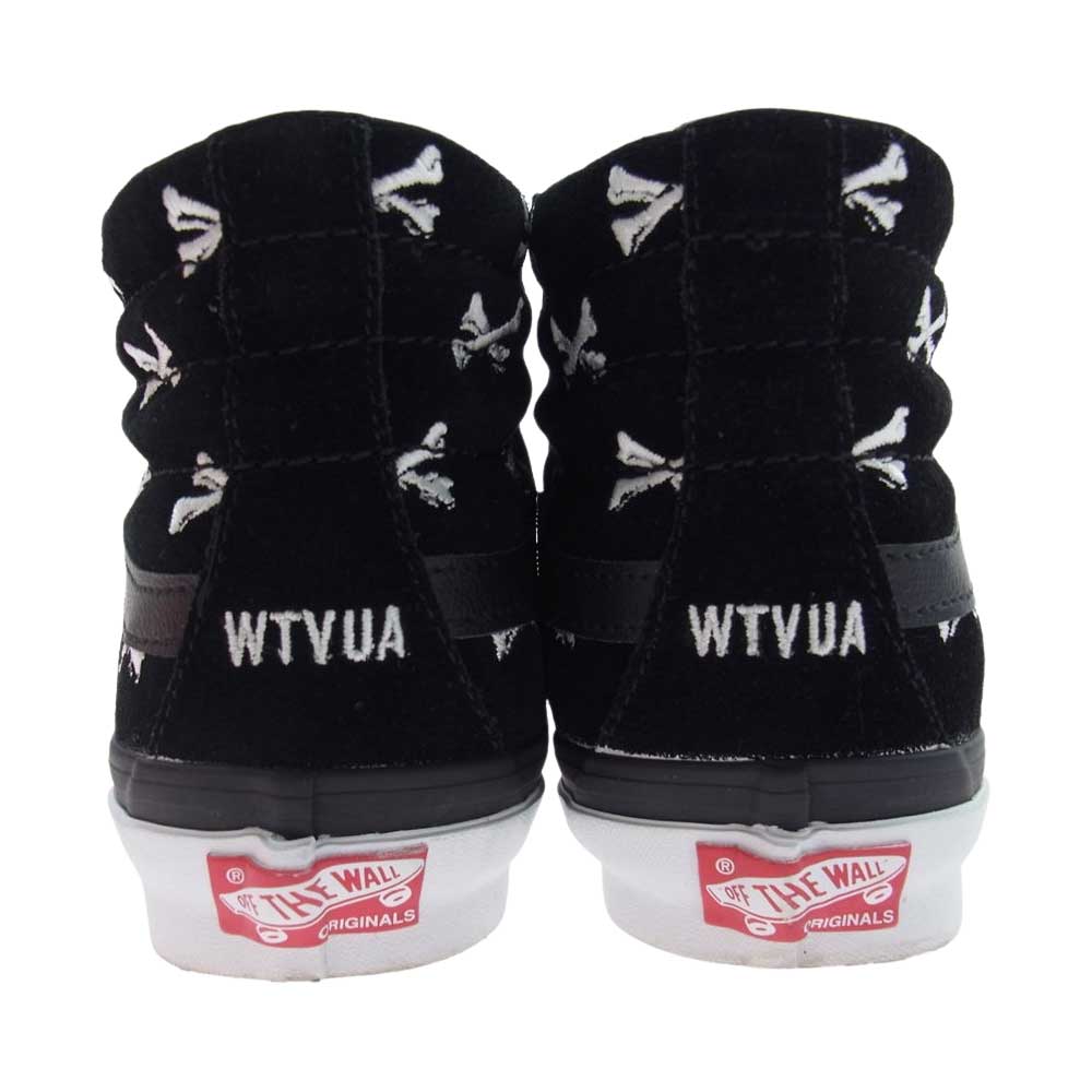 WTAPS ダブルタップス 202BWVND-FWW01S × VANS バンズ SK8-HI スケートハイ スケハイ ボーン 刺繍 ハイカット スニーカー ブラック系 23.5cm【美品】【中古】