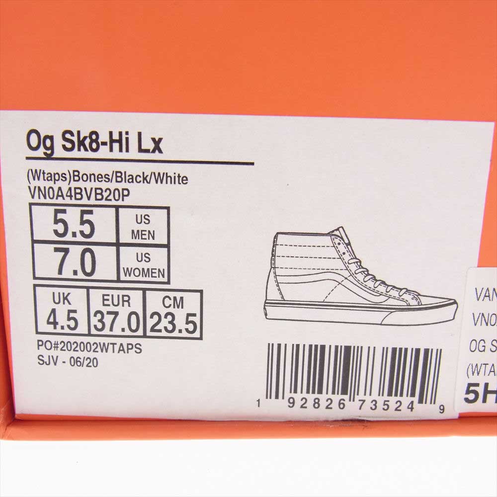 WTAPS ダブルタップス 202BWVND-FWW01S × VANS バンズ SK8-HI スケートハイ スケハイ ボーン 刺繍 ハイカット スニーカー ブラック系 23.5cm【美品】【中古】