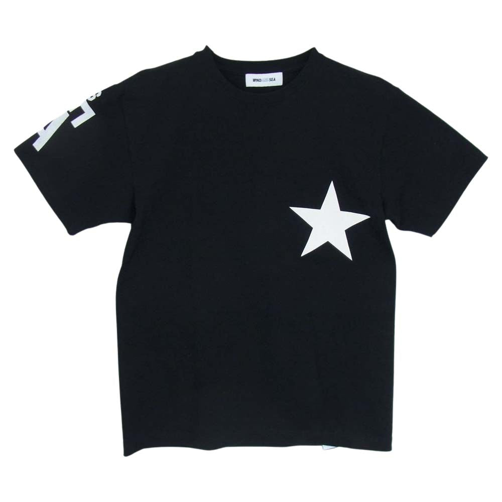 WIND AND SEA ウィンダンシー x Levi Pata リーバイパタ Moon And Star Tee 発泡 プリント ムーン アンド スター 半袖 Tシャツ ブラック系 S【中古】