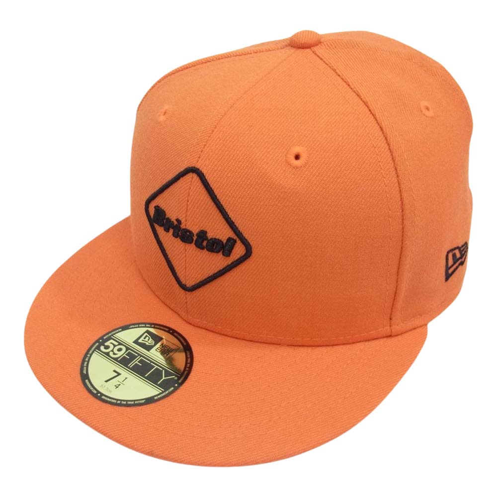 F.C.R.B. エフシーアールビー FCRB-178072 × NEW ERA ニューエラ EMBLEM 59FIFTY エンブレム 刺繍 ベースボール キャップ オレンジ系 7 1/4【中古】