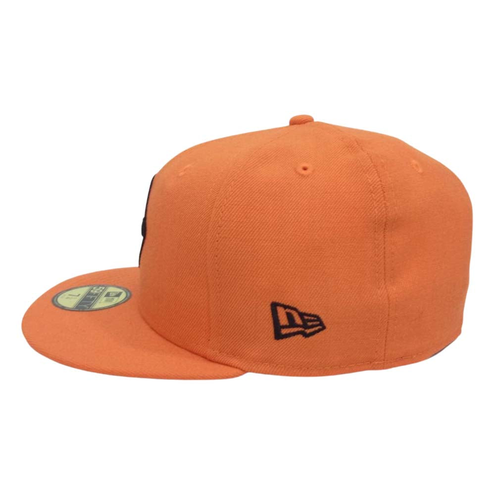 F.C.R.B. エフシーアールビー FCRB-178072 × NEW ERA ニューエラ EMBLEM 59FIFTY エンブレム 刺繍 ベースボール キャップ オレンジ系 7 1/4【中古】