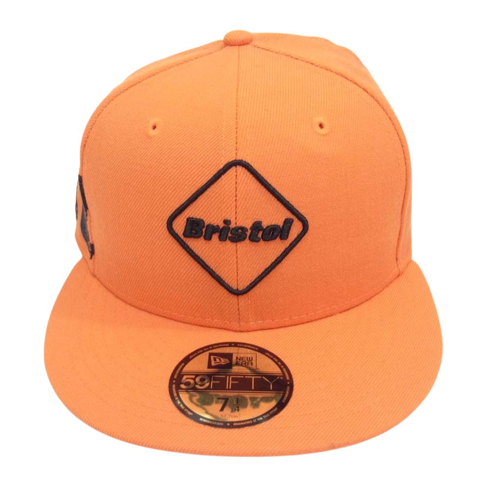 F.C.R.B. エフシーアールビー FCRB-178072 × NEW ERA ニューエラ EMBLEM 59FIFTY エンブレム 刺繍 ベースボール キャップ オレンジ系 7 1/4【中古】