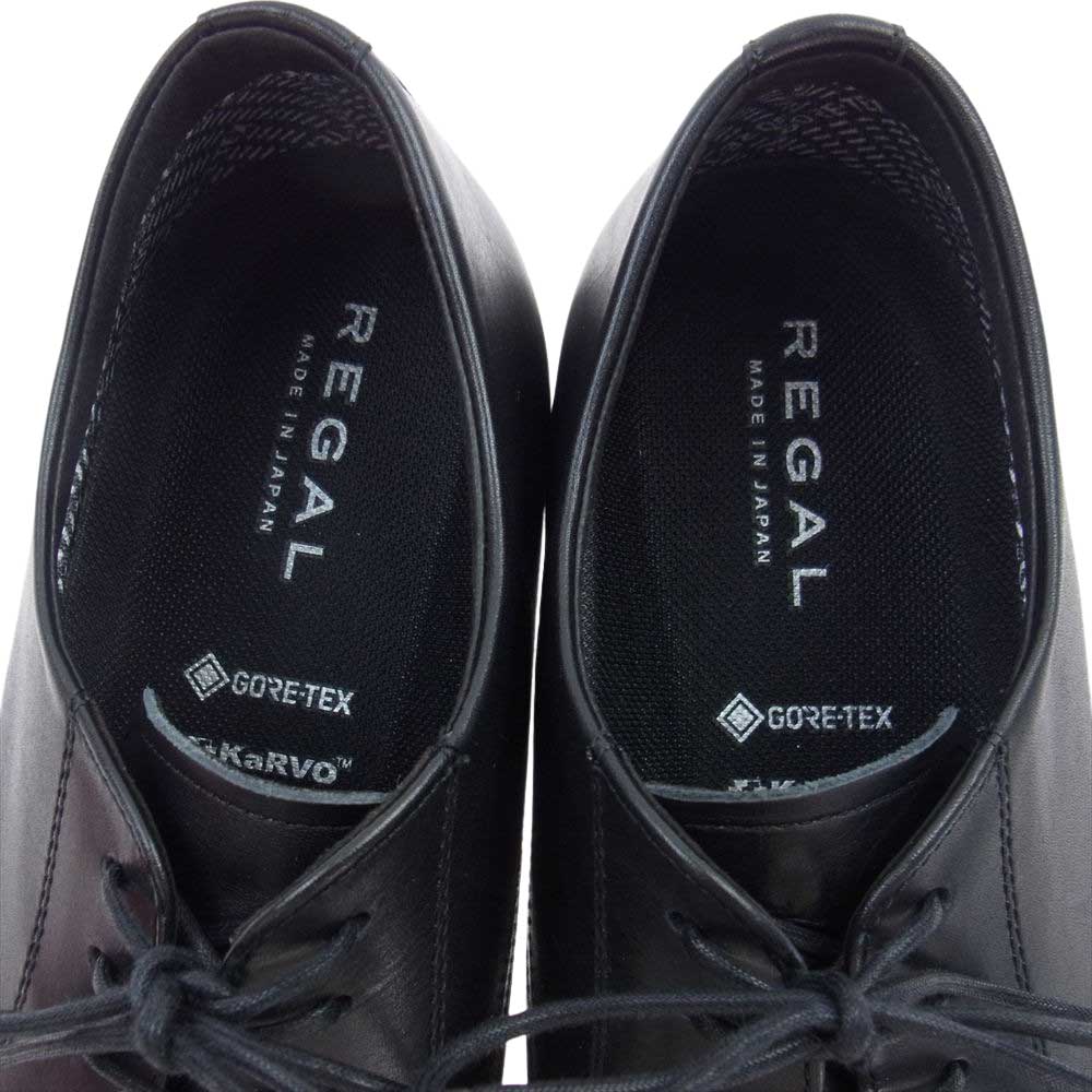 REGAL リーガル 34CL ビジネスシューズ プレーントゥ GORE-TEX ゴアテックス ブラック ブラック系 25EEE【中古】