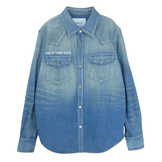 NEIGHBORHOOD ネイバーフッド 211YTODN-SH M01 デニムジャケット シャツ 刺繍 ロゴ インディゴブルー系 S【極上美品】【中古】