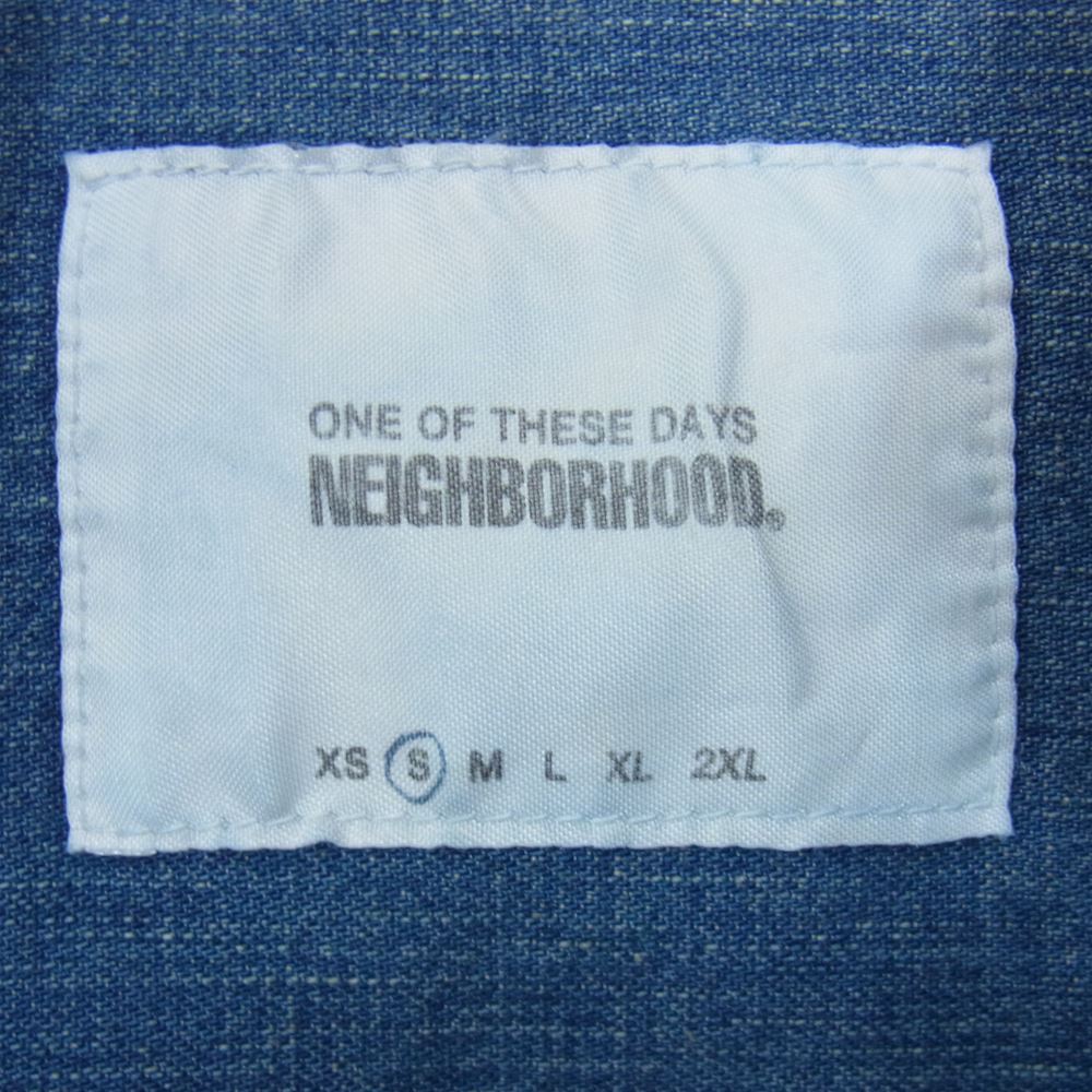 NEIGHBORHOOD ネイバーフッド 211YTODN-SH M01 デニムジャケット シャツ 刺繍 ロゴ インディゴブルー系 S【極上美品】【中古】