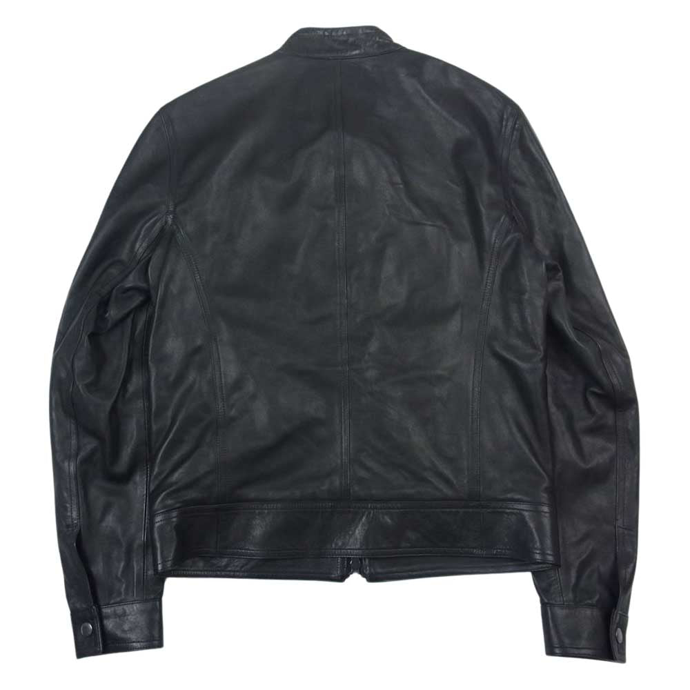 エンメティ JURI 190 NAPPA CERA NERO ナッパ シングル ライダース ジャケット ラムレザー ブラック系 44【美品】【中古】