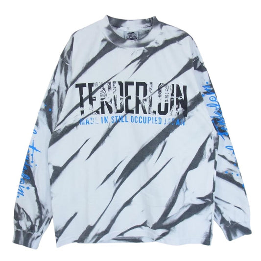 TENDERLOIN テンダーロイン 本店限定 TEE L/S ACID QB タイダイ ロゴ プリント 長袖 Tシャツ ホワイト ホワイト系 M【中古】