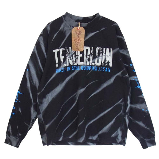 TENDERLOIN テンダーロイン 本店限定 TEE L/S ACID QB タイダイ ロゴ プリント 長袖 Tシャツ ブラック系 L【中古】