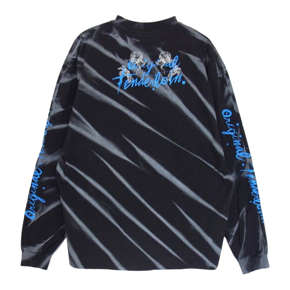 TENDERLOIN テンダーロイン 本店限定 TEE L/S ACID QB タイダイ ロゴ プリント 長袖 Tシャツ ブラック系 L【中古】