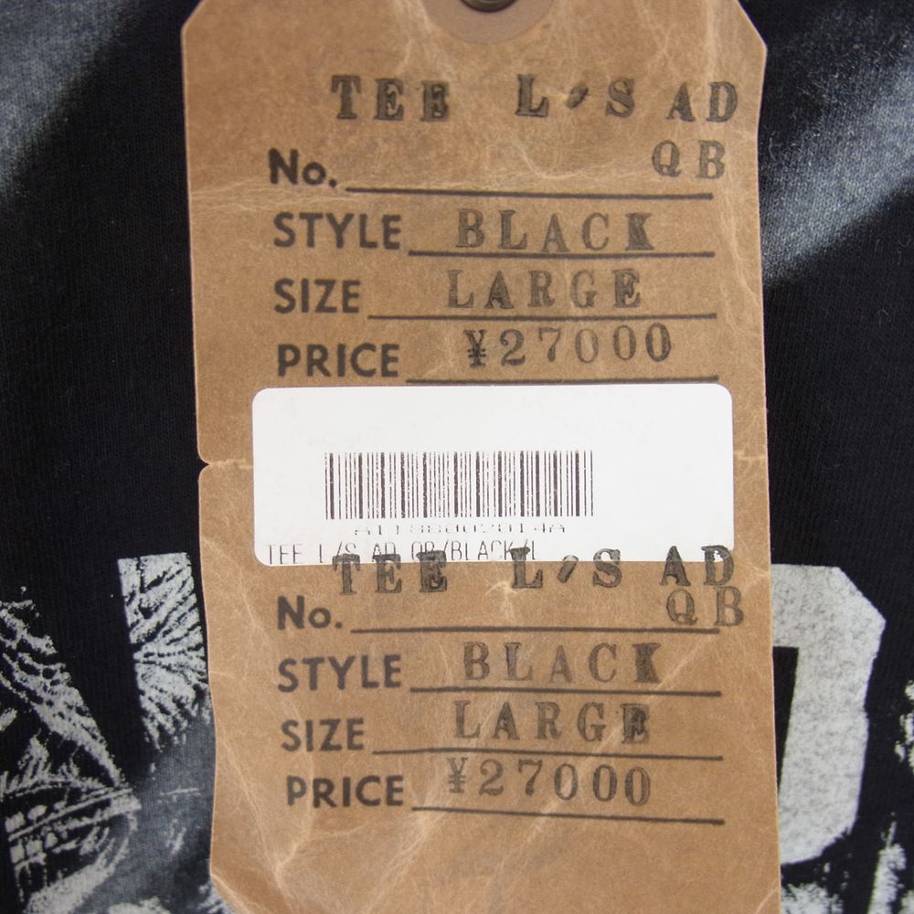 TENDERLOIN テンダーロイン 本店限定 TEE L/S ACID QB タイダイ ロゴ プリント 長袖 Tシャツ ブラック系 L【中古】