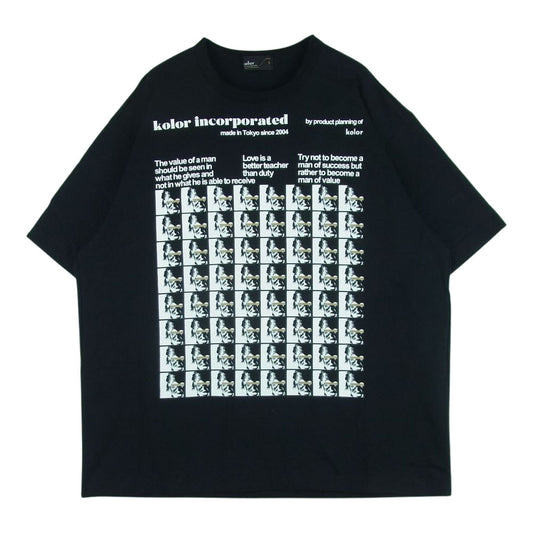 kolor カラー 21SCM-T07204 ハード 天竺 プリント 半袖 Tシャツ コットン 日本製 ブラック系 2【中古】