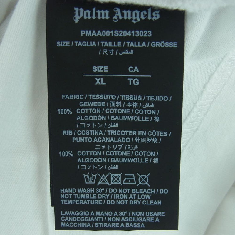 PALM ANGELS パームエンジェルス PMAA001S20413023 Paris パリ ロゴ プリント 半袖 Tシャツ ポルトガル製 ホワイト系 XL【中古】