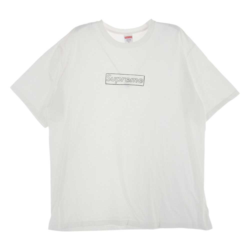 Supreme シュプリーム 21SS KAWS Chalk Box Logo Tee チャコール ボックスロゴ 半袖 Tシャツ ホワイト系  XL【中古】
