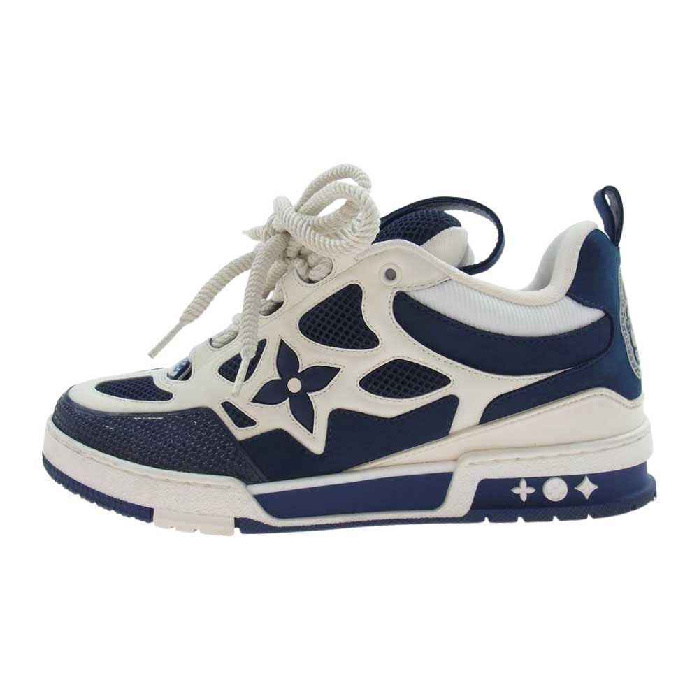 LOUIS VUITTON ルイ・ヴィトン GO1202 1AARRL 23SS LV Skate Sneaker LVスケート・ライン メッシュ スニーカー ネイビー系 ホワイト系 9【中古】