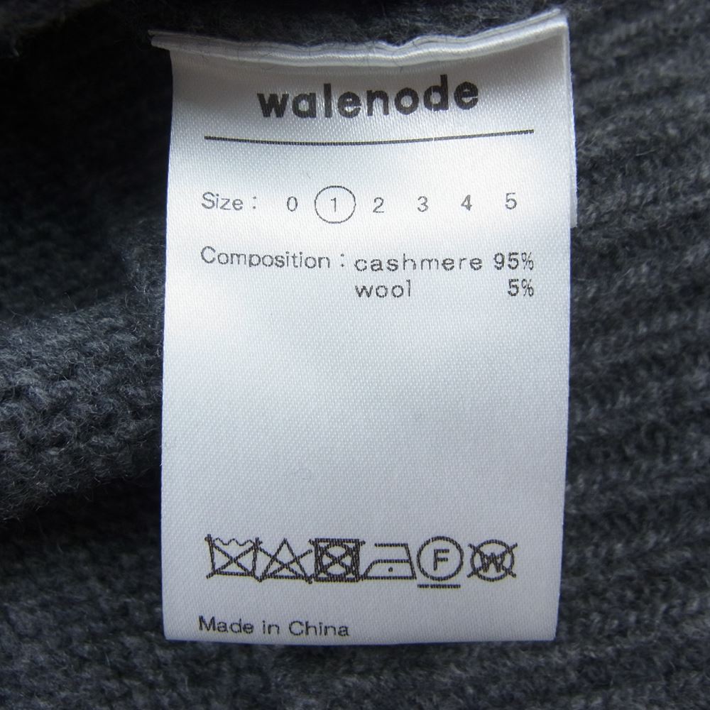 ウェルノード wn19-7fw059-kw カシミヤ タートルネック セーター ニット グレー系 S【中古】