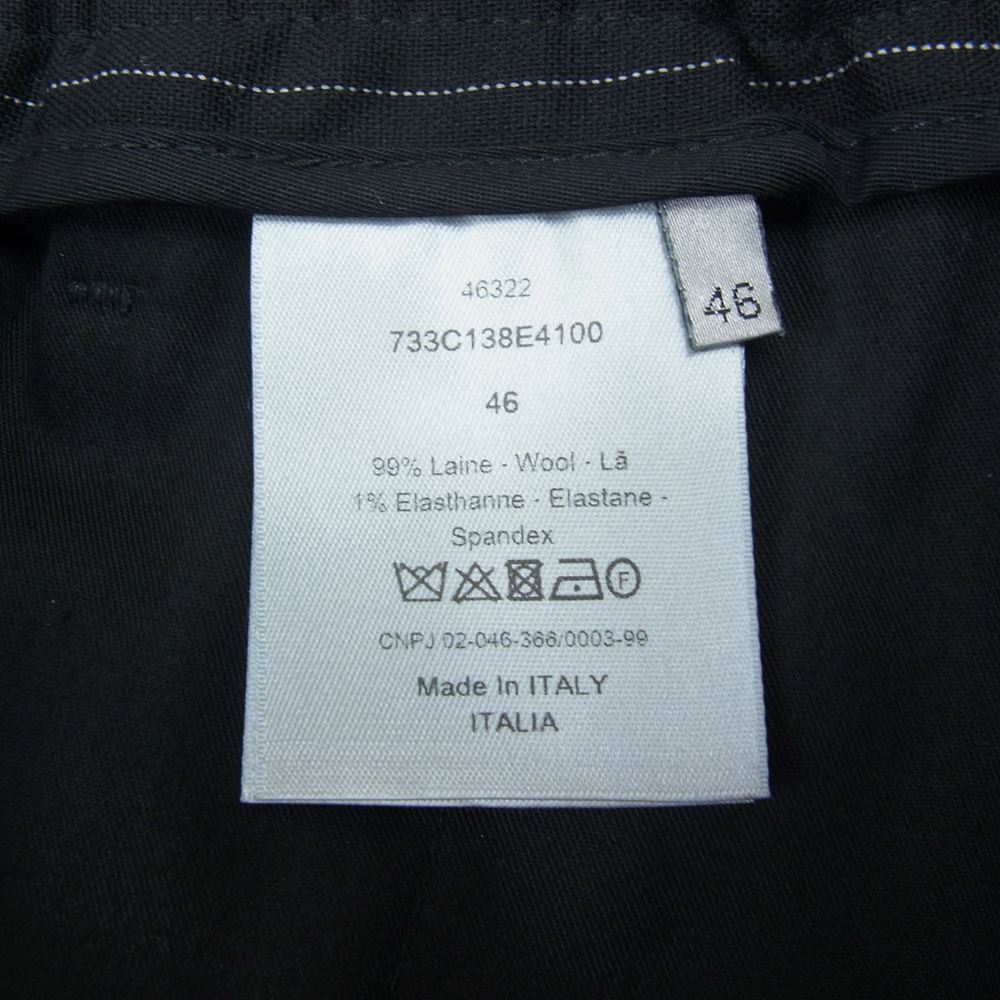 DIOR HOMME ディオールオム クリスヴァンアッシュ期 17SS 733C138E4100 裾ジップ ドローコード ストライプ イージー ジョガーパンツ ブラック系 46【中古】