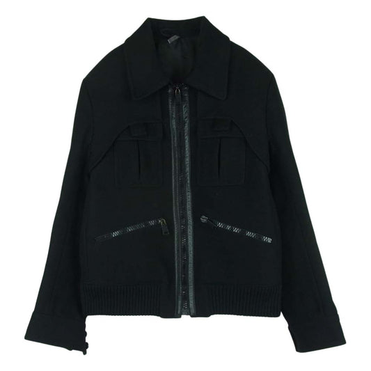 DIOR HOMME ディオールオム エディ期 06AW 06FW 6HH1047805 国内正規品 カシミヤ混 ウエスタン 立体デザイン ウール ジップアップ ジャケット ブルゾン ブラック系 46【中古】