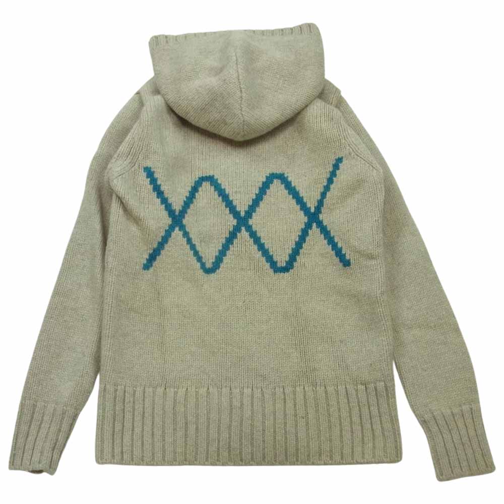 HYSTERIC GLAMOUR ヒステリックグラマー 5ND-0051 THEE HYSTERIC XXX ウール ニット フルジップ パーカー グレイッシュベージュ系 S【中古】
