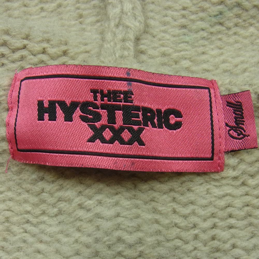HYSTERIC GLAMOUR ヒステリックグラマー 5ND-0051 THEE HYSTERIC XXX ウール ニット フルジップ パーカー グレイッシュベージュ系 S【中古】