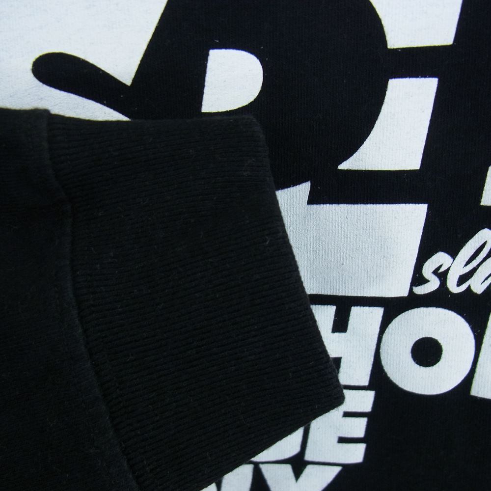 ポークチョップガレージサプライ クルーネック アームロゴプリント 長袖 Tシャツ ブラック系 M【中古】