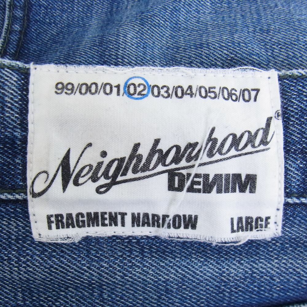 NEIGHBORHOOD ネイバーフッド FRAGMENT フラグメント NARROW ナロー デニムパンツ ジーンズ インディゴブルー系 L【中古】