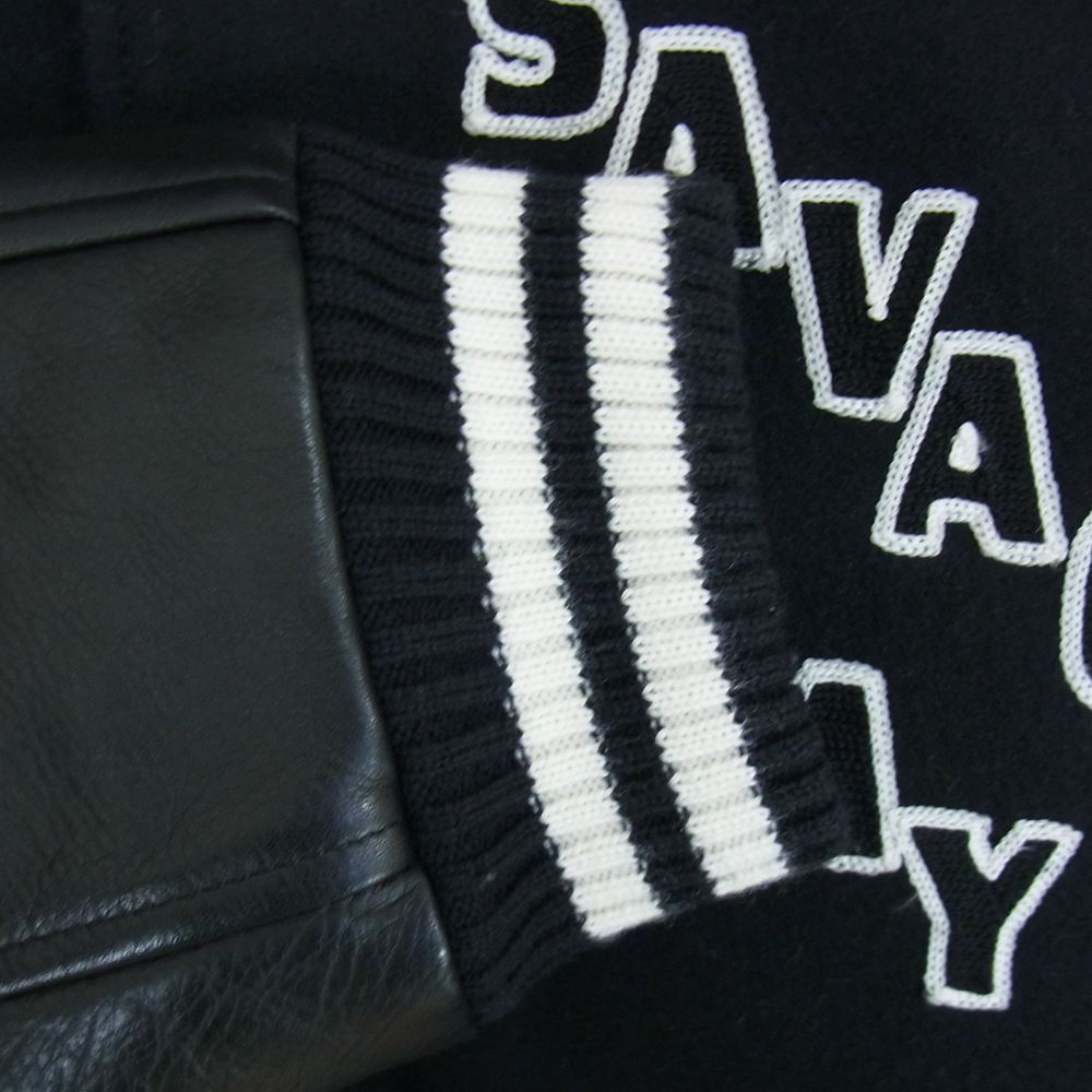 NEIGHBORHOOD ネイバーフッド SPSVN-JKM01S SVG ARCHIVES HELL AWAITS STADIUM 袖レザー アワードジャケット スタジャン ブラック系 L【中古】