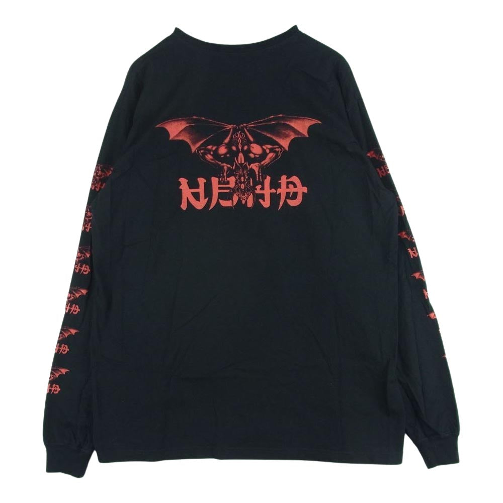 NEIGHBORHOOD ネイバーフッド NBHD 袖プリント ロングスリーブ 長袖 Tシャツ コットン 日本製 ブラック系 L【中古】
