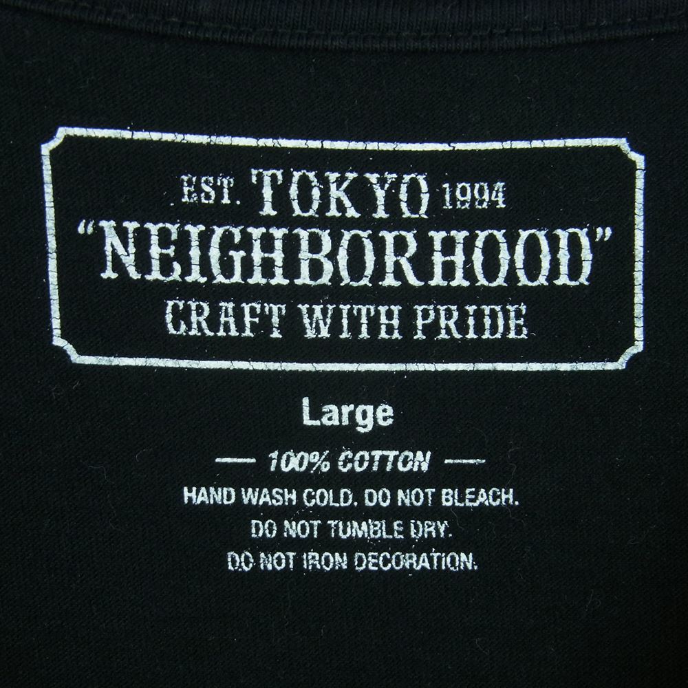 NEIGHBORHOOD ネイバーフッド NBHD 袖プリント ロングスリーブ 長袖 Tシャツ コットン 日本製 ブラック系 L【中古】