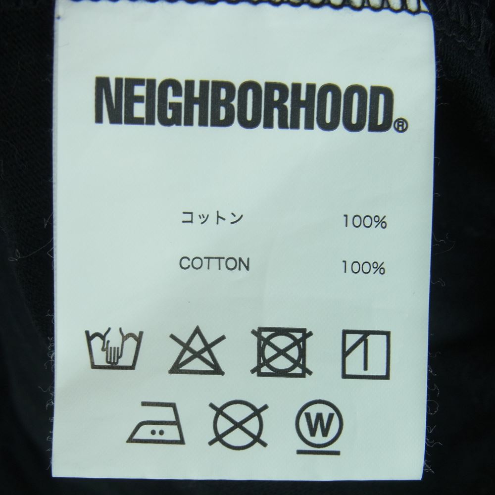 NEIGHBORHOOD ネイバーフッド NBHD 袖プリント ロングスリーブ 長袖 Tシャツ コットン 日本製 ブラック系 L【中古】