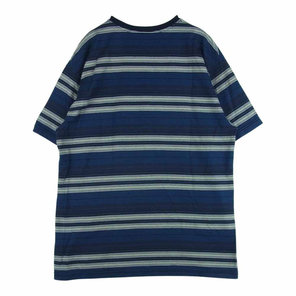 WTAPS ダブルタップス 22SS 221ATDT-CSM31 JAM COTTON コットン ボーダー 半袖 Tシャツ 日本製 ブルー系 ネイビー系 02【中古】