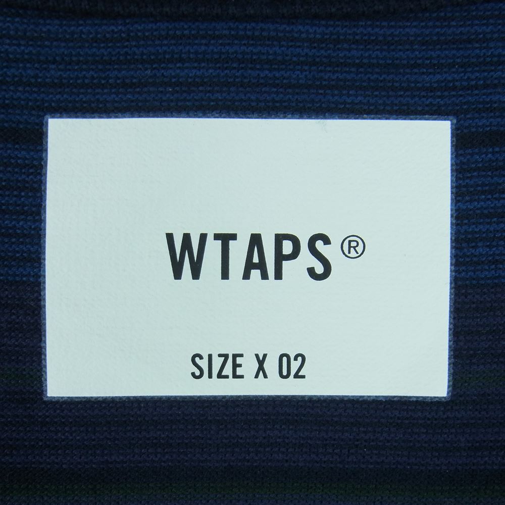 WTAPS ダブルタップス 22SS 221ATDT-CSM31 JAM COTTON コットン ボーダー 半袖 Tシャツ 日本製 ブルー系 ネイビー系 02【中古】