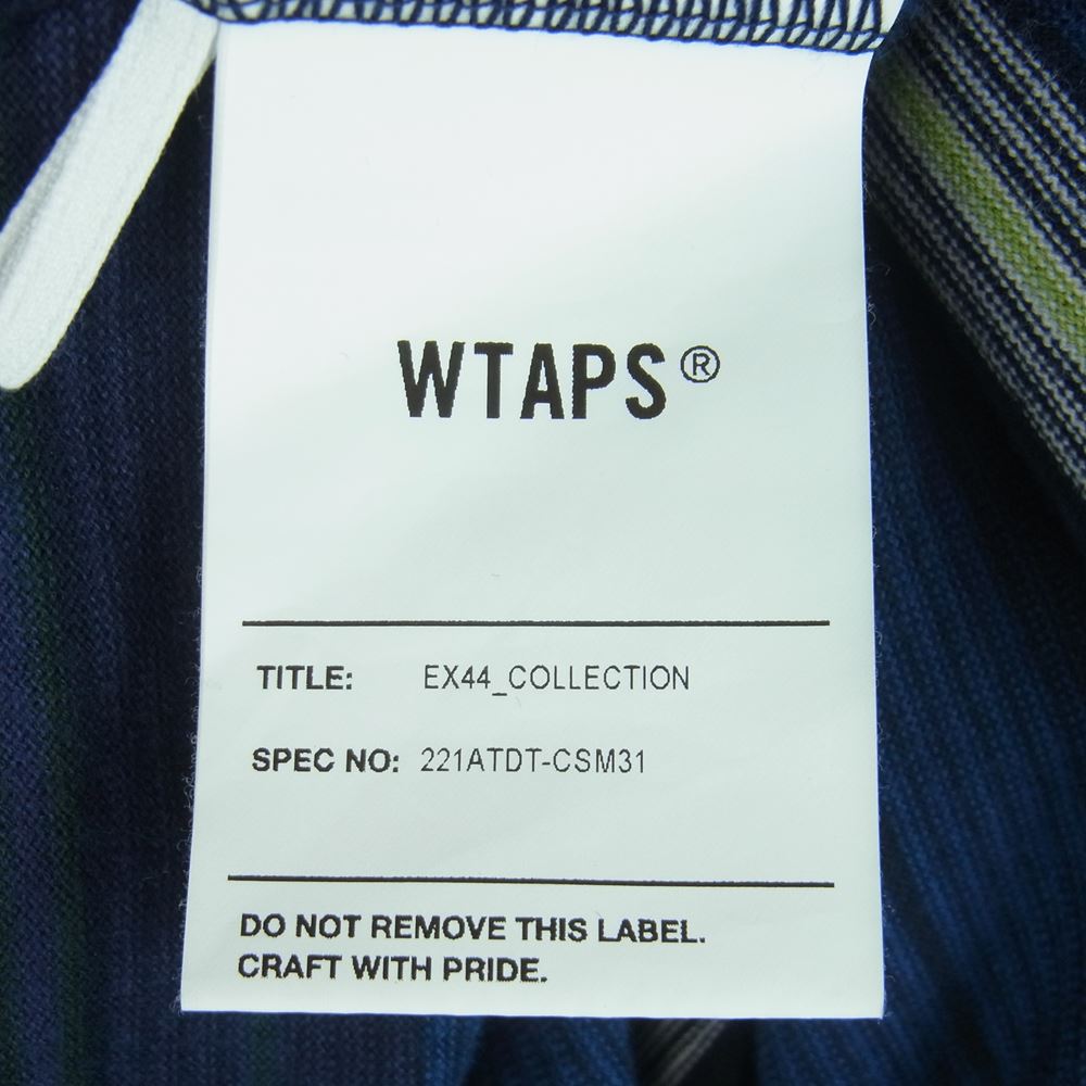 WTAPS ダブルタップス 22SS 221ATDT-CSM31 JAM COTTON コットン ボーダー 半袖 Tシャツ 日本製 ブルー系 ネイビー系 02【中古】