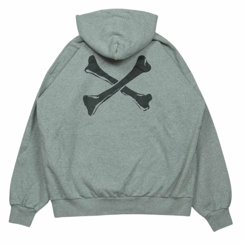 WTAPS ダブルタップス 22AW CROSS BONES HOODY COTTON クロスボーン パーカー コットン 日本製 グレー系 03【中古】