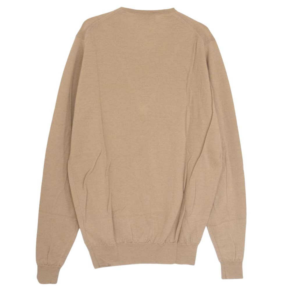 JOHN SMEDLEY ジョンスメドレー 英国製 ウール Vネック ニット セーター ベージュ ベージュ系 M【中古】