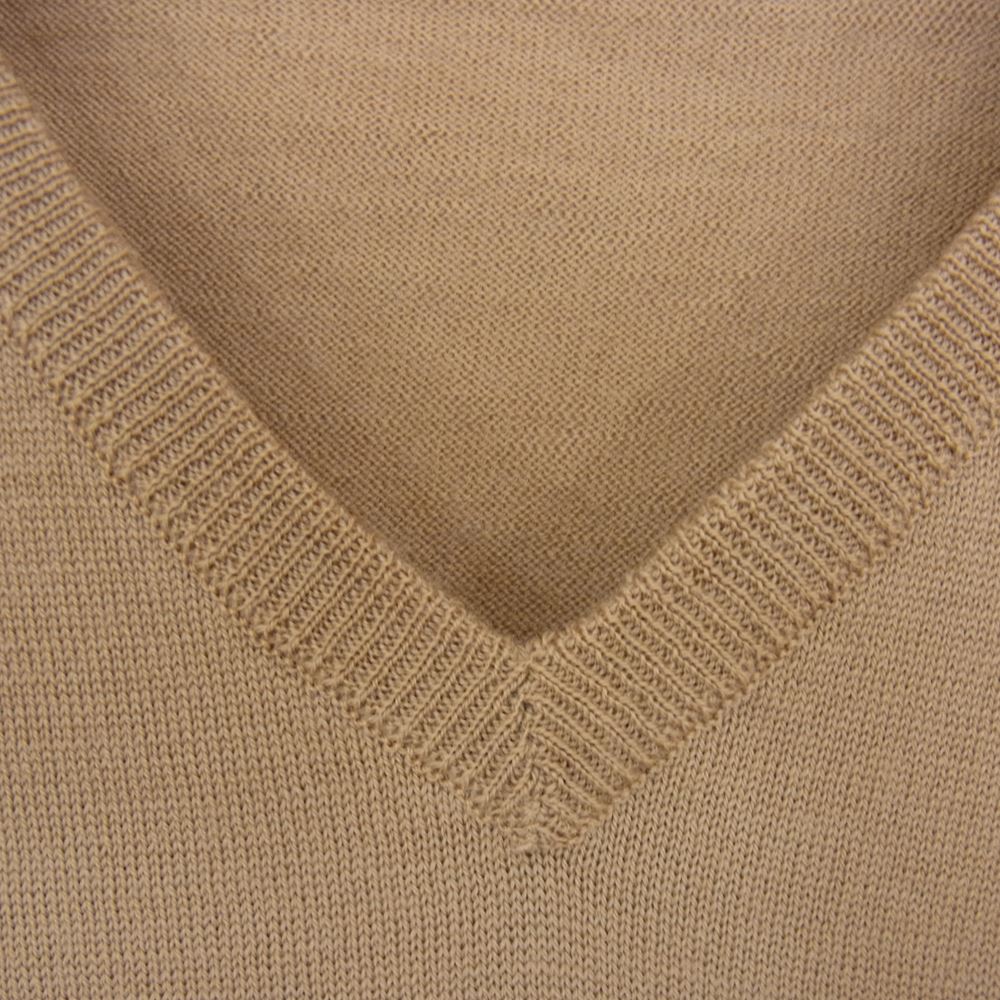 JOHN SMEDLEY ジョンスメドレー 英国製 ウール Vネック ニット セーター ベージュ ベージュ系 M【中古】