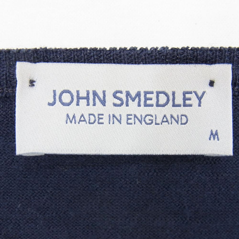 JOHN SMEDLEY ジョンスメドレー 英国製 ウール Vネック ニット セーター ネイビー ネイビー系 M【中古】
