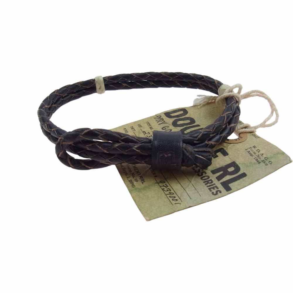 RRL ダブルアールエル カーフレザー ブレスレット ブラック系【極上美品】【中古】
