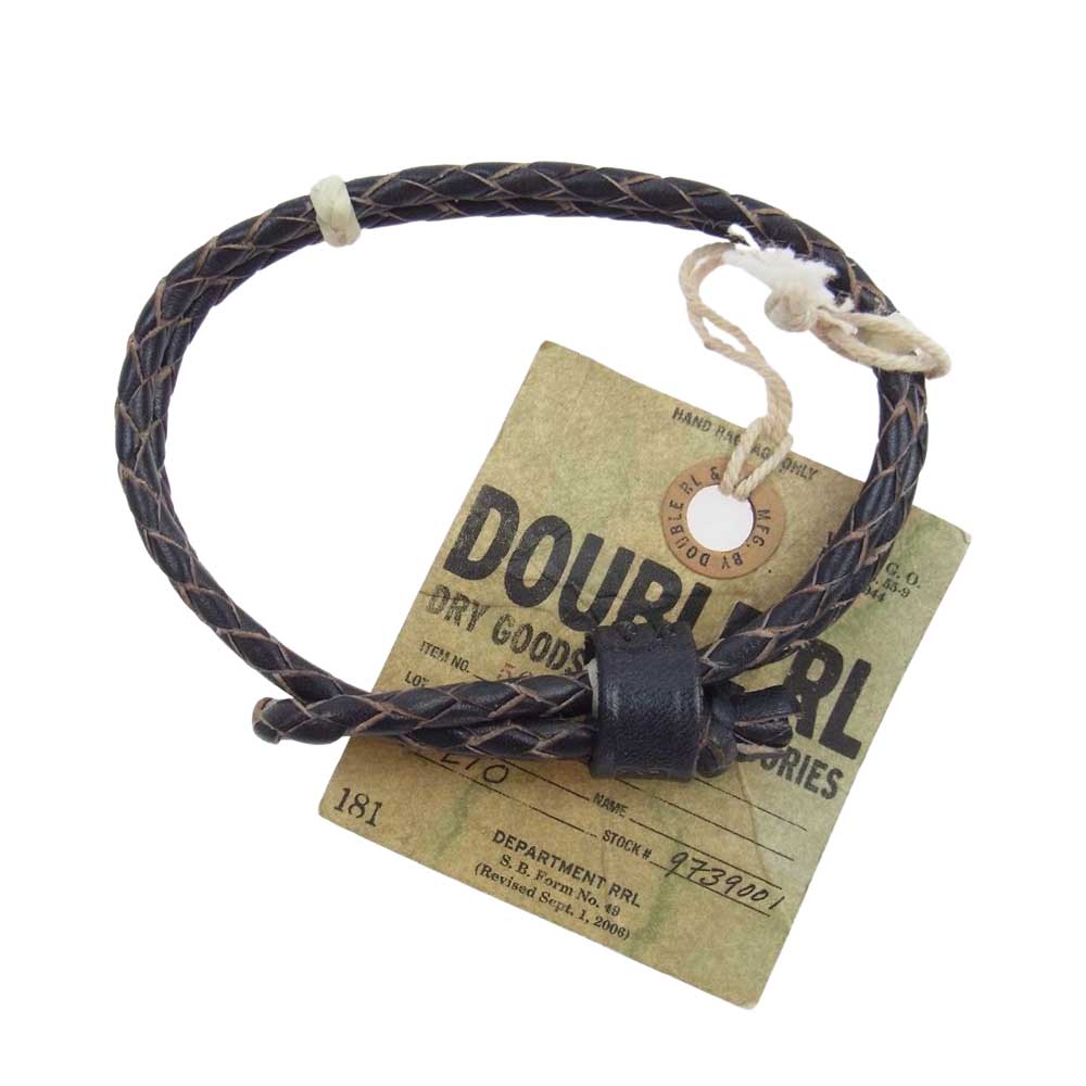 RRL ダブルアールエル カーフレザー ブレスレット ブラック系【極上美品】【中古】