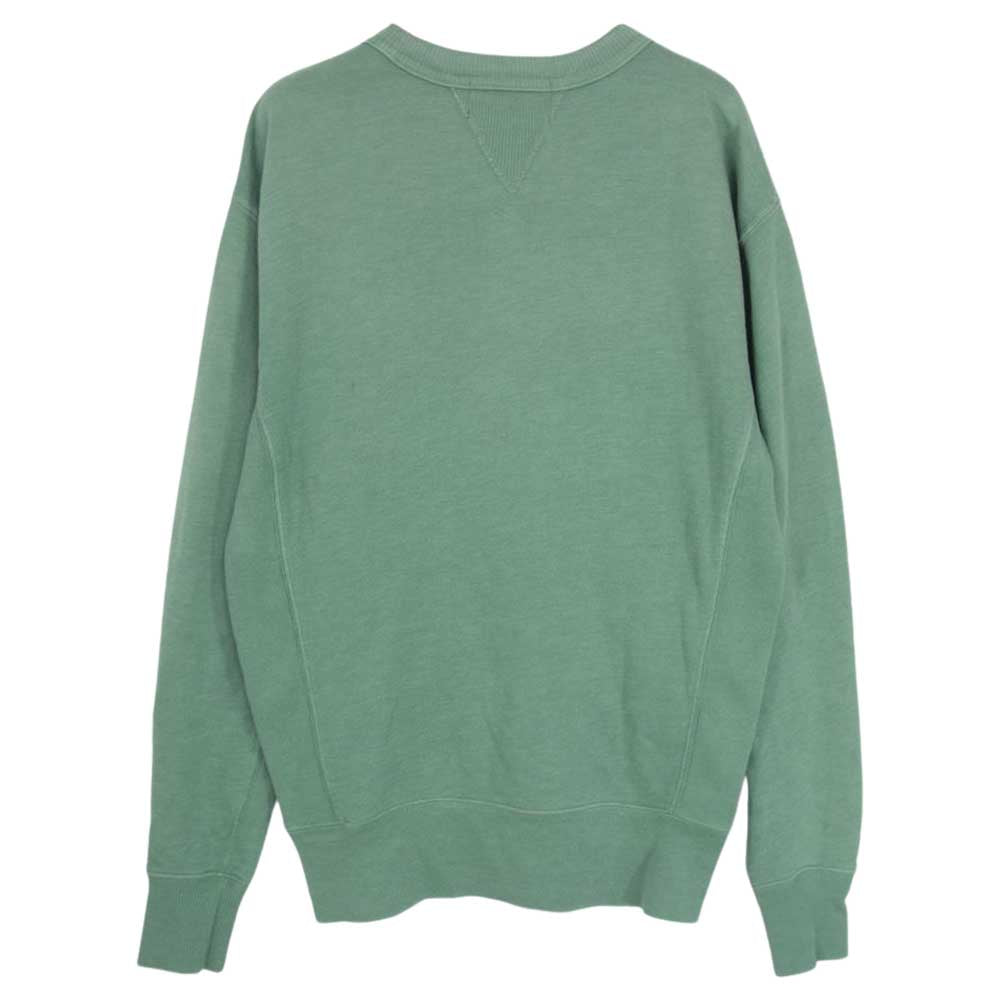 RRL ダブルアールエル 22AW WESTERN TRADING フレンチテリー ロゴ プリント スウェット  グリーン系 XS【美品】【中古】