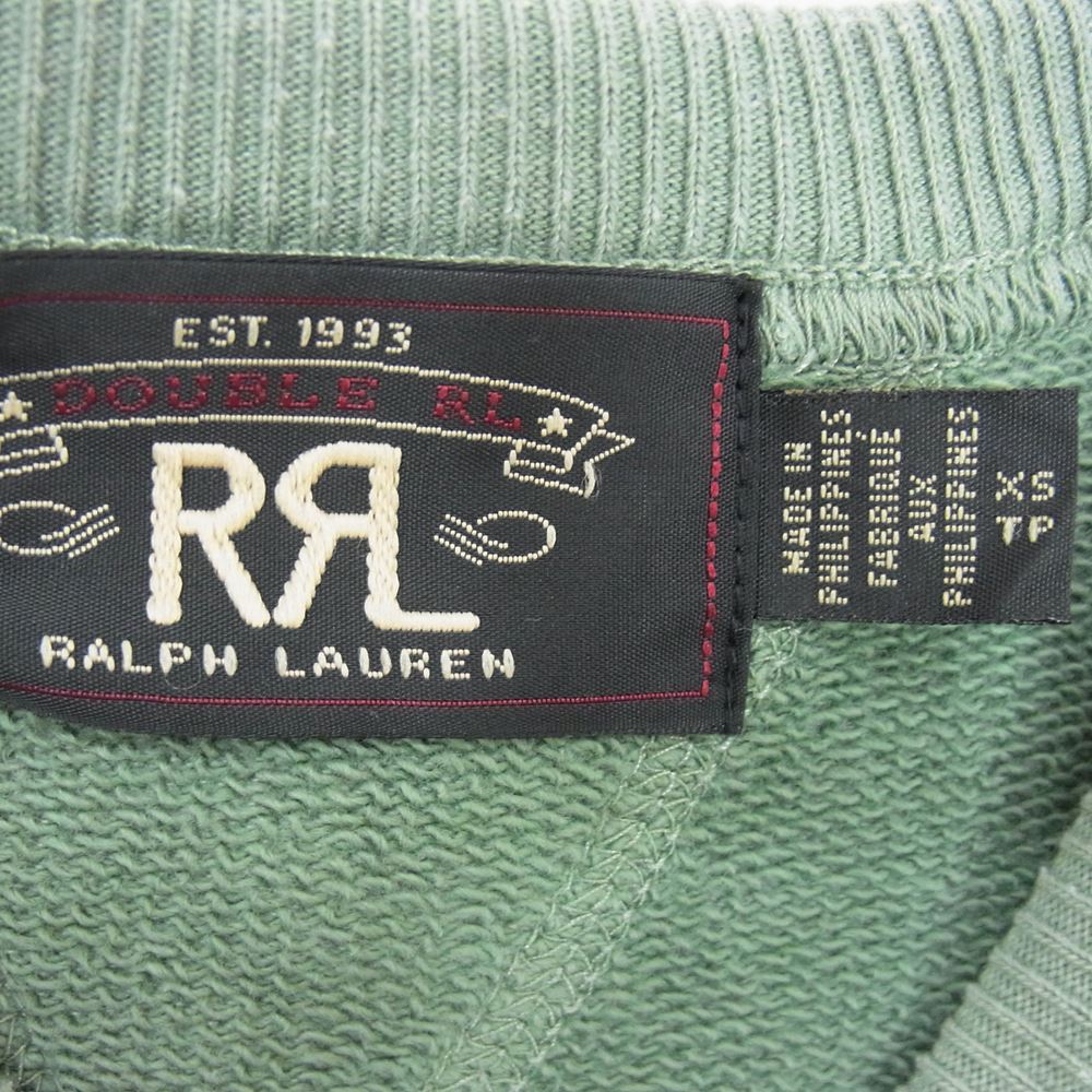 RRL ダブルアールエル 22AW WESTERN TRADING フレンチテリー ロゴ プリント スウェット  グリーン系 XS【美品】【中古】