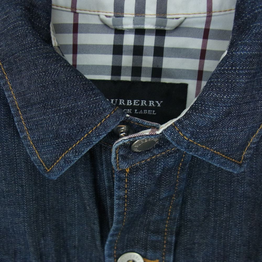 BURBERRY BLACK LABEL バーバリーブラックレーベル BMP46-419-28 デニム シャツ ジャケット インディゴブルー系 M【中古】