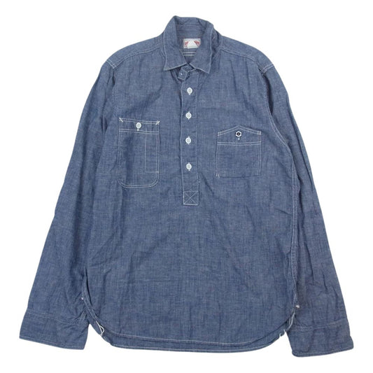 The REAL McCOY'S ザリアルマッコイズ Joe McCOY ジョーマッコイ 8HOUR UNION WORK SHIRT ワーク シャツ インディゴブルー系 14【中古】