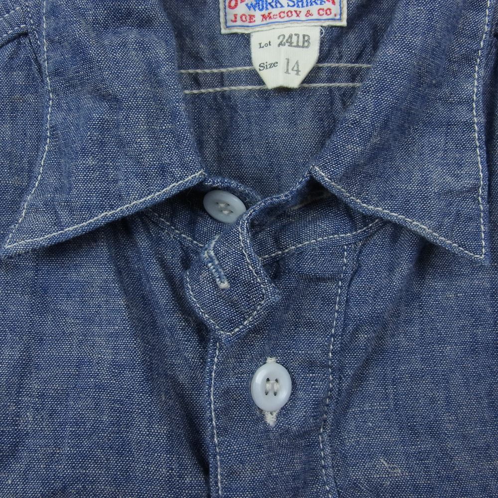 The REAL McCOY'S ザリアルマッコイズ Joe McCOY ジョーマッコイ 8HOUR UNION WORK SHIRT ワーク シャツ インディゴブルー系 14【中古】