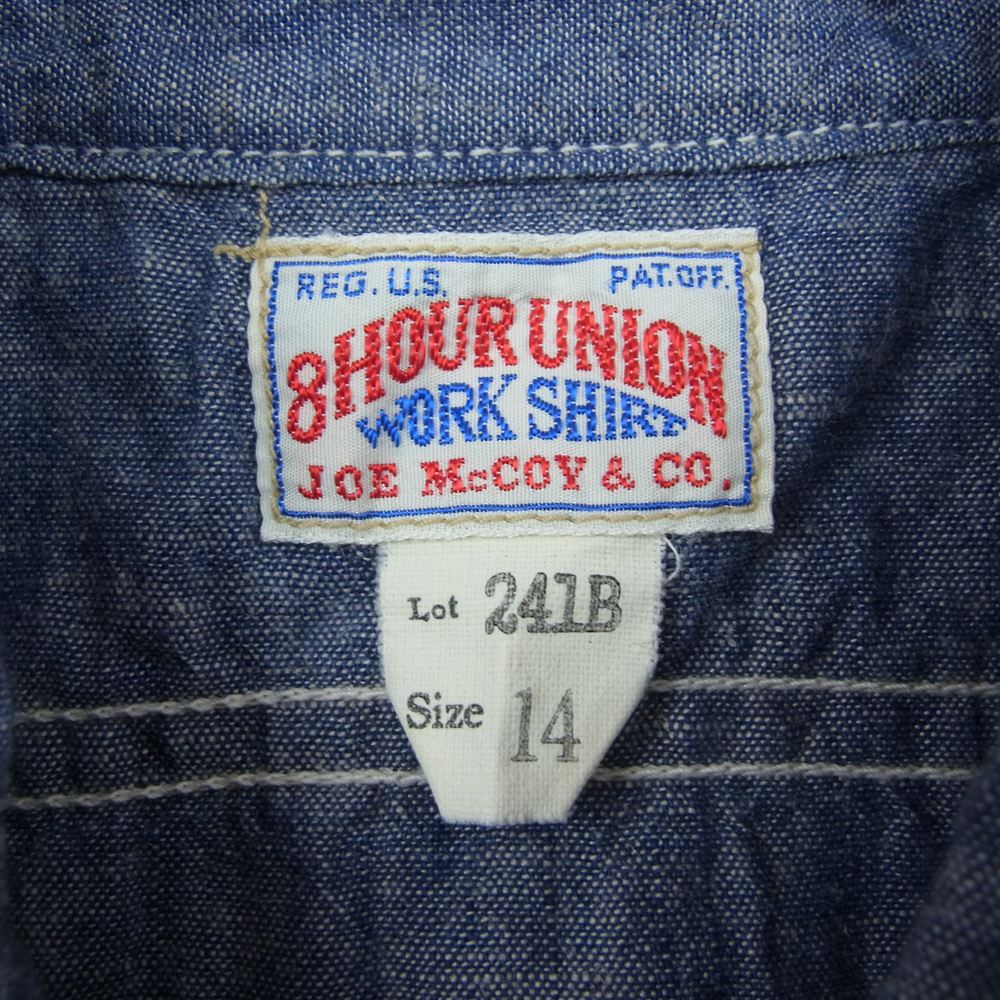 The REAL McCOY'S ザリアルマッコイズ Joe McCOY ジョーマッコイ 8HOUR UNION WORK SHIRT ワーク シャツ インディゴブルー系 14【中古】