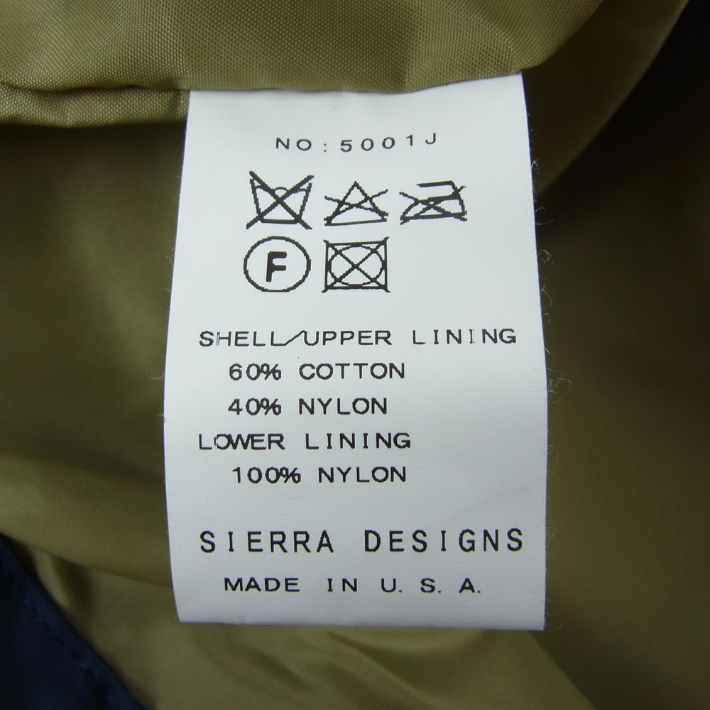 SIERRA DESIGNS シエラデザイン 5001J アメリカ製 50周年 記念 ショート マウンテン パーカー フード ジャケット ネイビー ネイビー系 XS【中古】