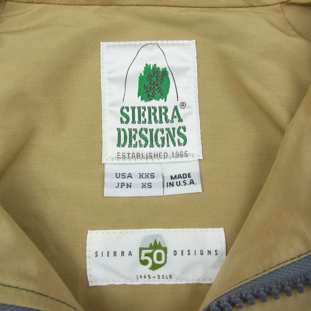 SIERRA DESIGNS シエラデザイン アメリカ製 50周年 記念 ショート マウンテン パーカー フード ジャケット グリーン グリーン系 XS【中古】